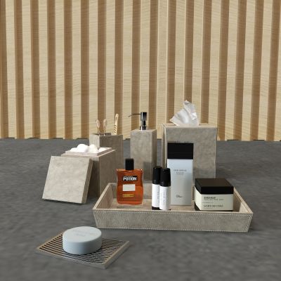 现代浴室洗漱用品组合