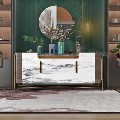 新中式餐边柜，花瓶