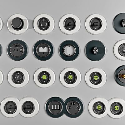 现代圆形开关插座