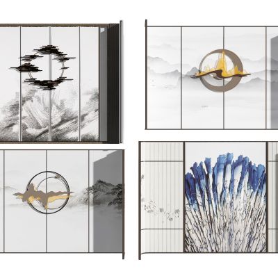 新中式山水背景墙