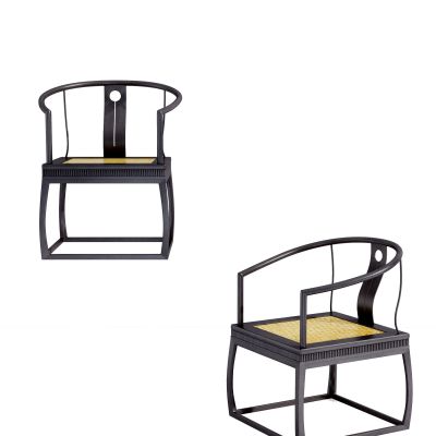 新中式实木休闲椅，圈椅