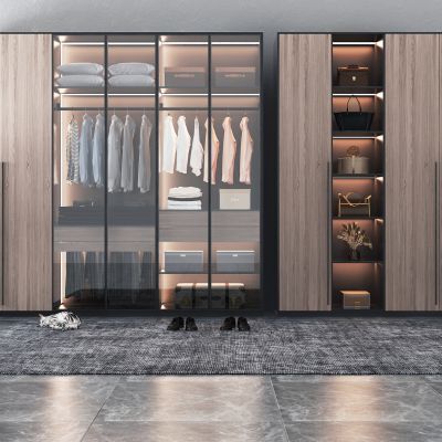 现代平开门衣柜