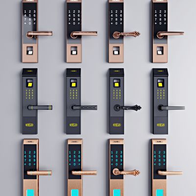 现代智能指纹，密码锁锁门把手