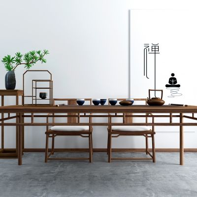 新中式实木茶桌椅