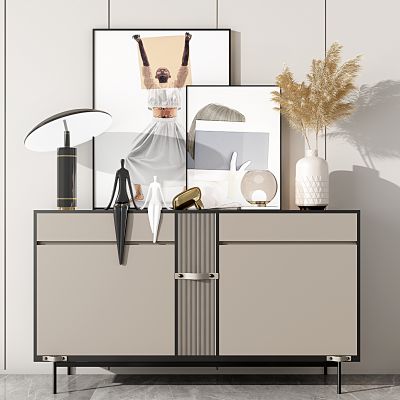 现代餐边柜,摆件