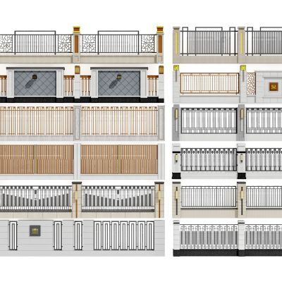 新中式铁艺栏杆，护栏，围栏，院墙围墙