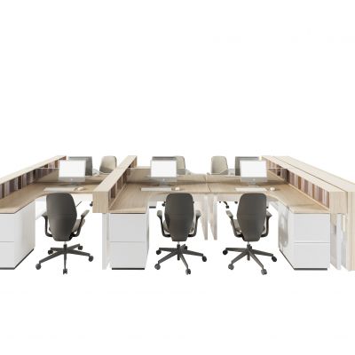 现代卡位办公桌椅