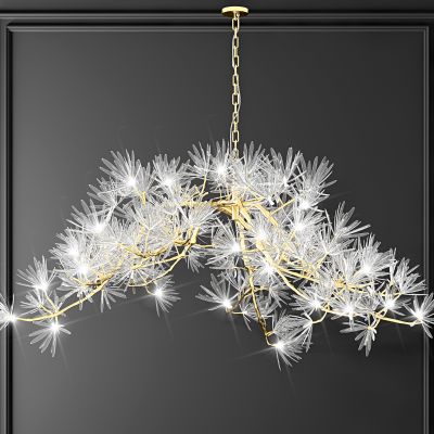 新中式金属松树水晶装饰吊灯