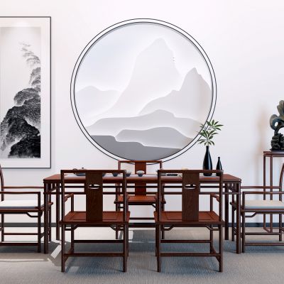 新中式茶桌椅组合