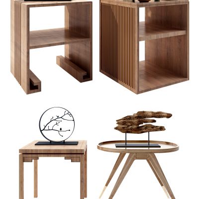 新中式实木边几