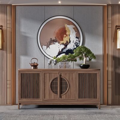 古典实木，餐边柜