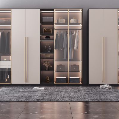 现代玻璃门衣柜