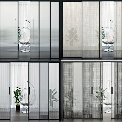 现代玻璃推拉门