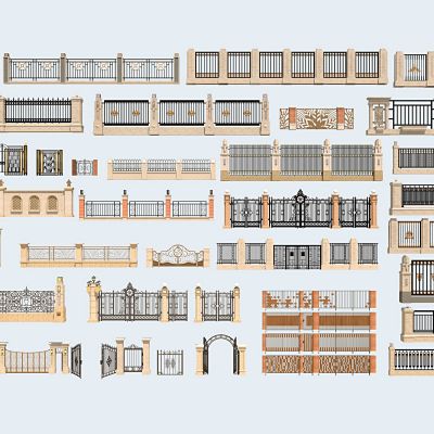 新中式铁艺护栏院墙围墙，大门
