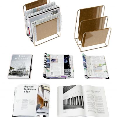 现代书架报刊，书籍，