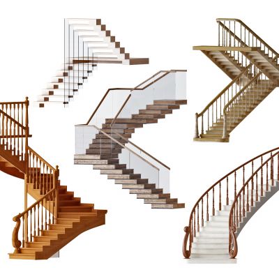 美式实木转角楼梯