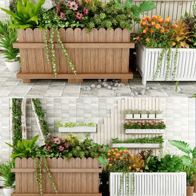 现代户外阳台绿植盆栽