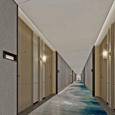 现代酒店客房过道