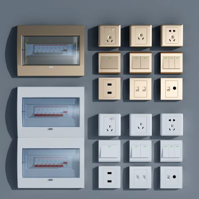 现代电闸箱开关插座面板