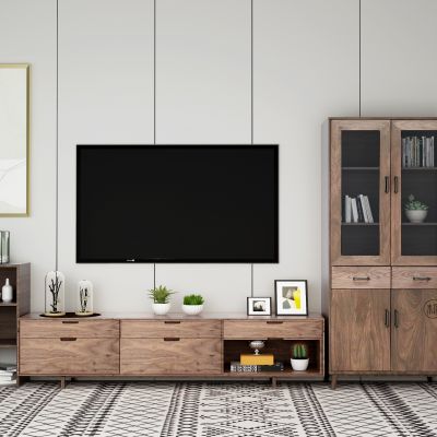 北欧电视柜边柜组合