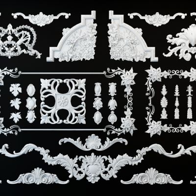 法式石膏雕花线条，护墙板角花，角花