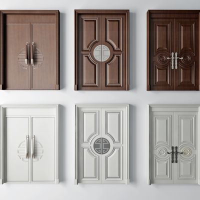 欧式实木双开防盗门