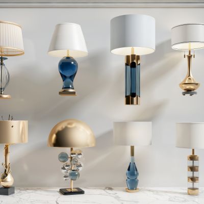 现代金属水晶台灯组合