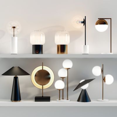 现代金属台灯组合