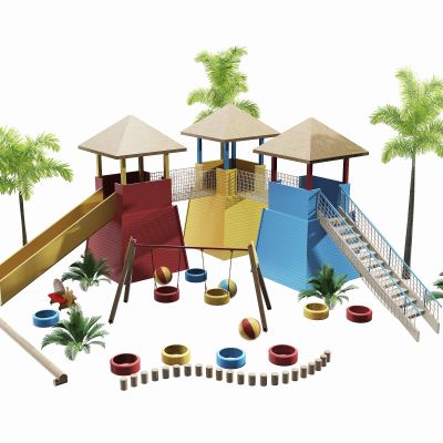 现代儿童滑梯秋千游乐设施