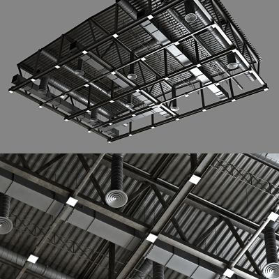 工业风舞台钢架顶棚管道