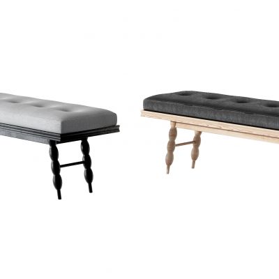 欧式绒布床尾凳