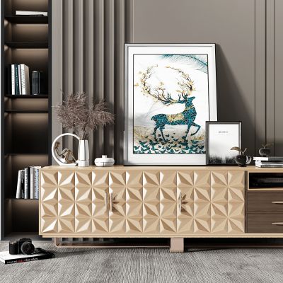 现代电视柜,摆件