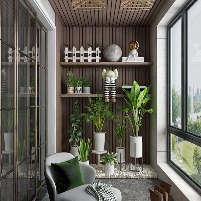 现代阳台洗衣房