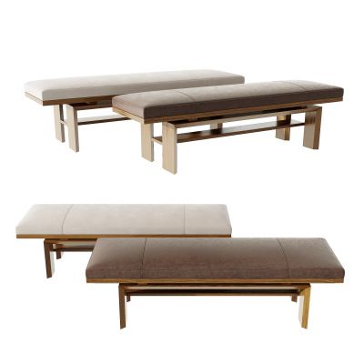 现代皮革床尾脚踏