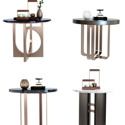 现代大理石圆几