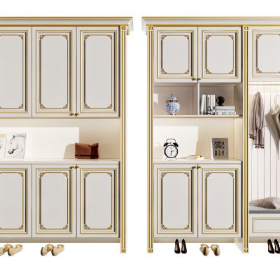 简欧描金多功能鞋柜