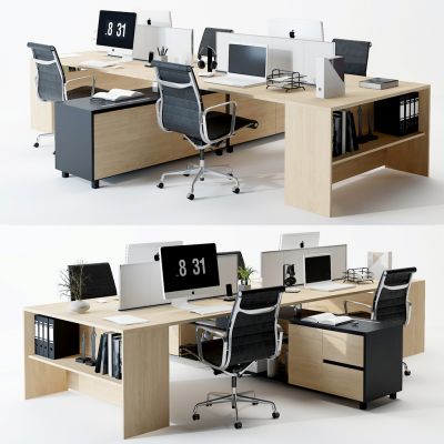 现代办公桌椅卡位