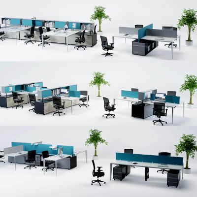 现代办公桌椅卡位