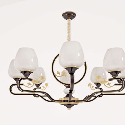 新中式轻奢铁艺多头吊灯