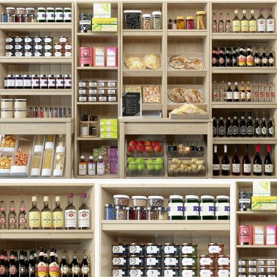 现代货架零食食物