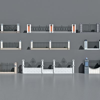 新中式围墙栏杆护栏，围墙，院墙