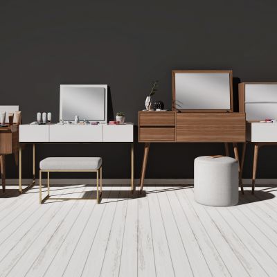 北欧原木梳妆台