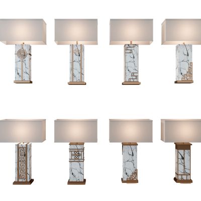 新中式金属石材台灯