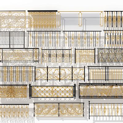 欧式铁艺金属栏杆，护栏组合