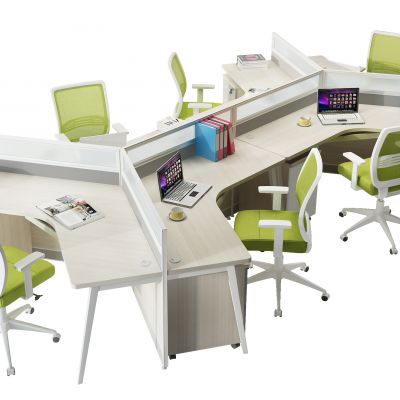 现代异形卡位，员工工位