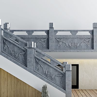新中式大理石，玉石楼梯护栏