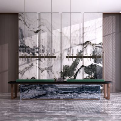 新中式酒店大堂前台