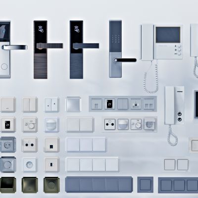 现代开关插座密码锁电子锁可视电话组合