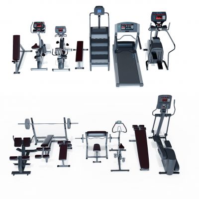 现代跑步机动感单车健身器材