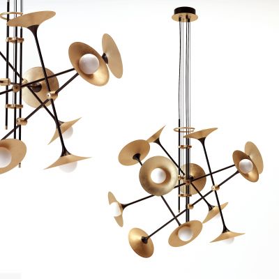 现代铁艺喇叭造型吊灯